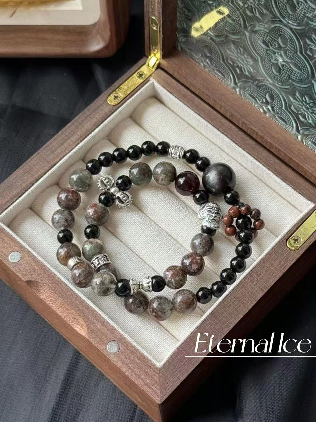 Four Seasons Ghost Crystal Gemstone Bracelet with Obsidian Red Tiger Eye High Color Preservation Accessories