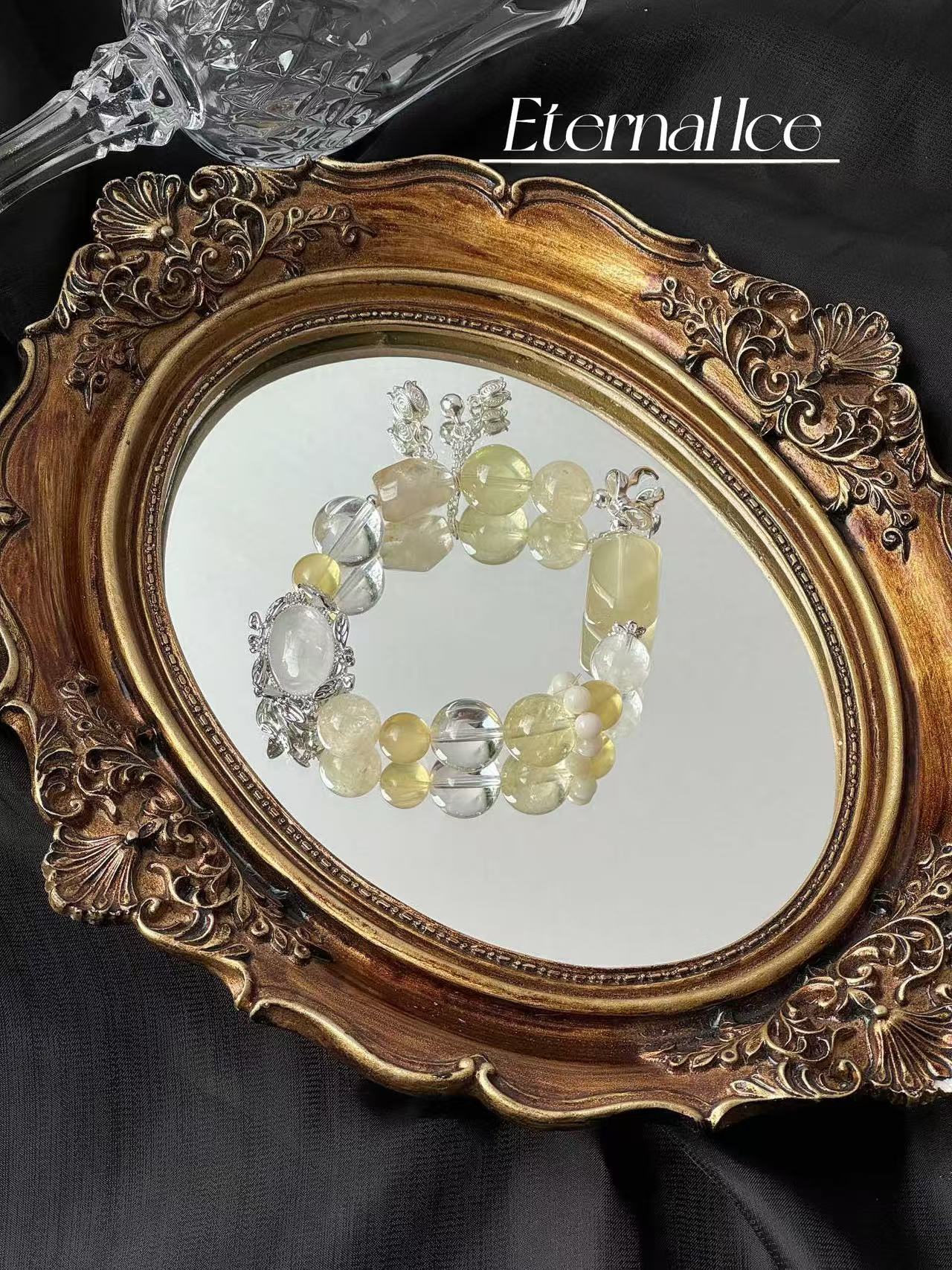 Lemon crystal gem bracelet with yellow quartz, yellow ashes, white crystal, white ghost magic box, snowflake ghost running ring, high color preservation accessories