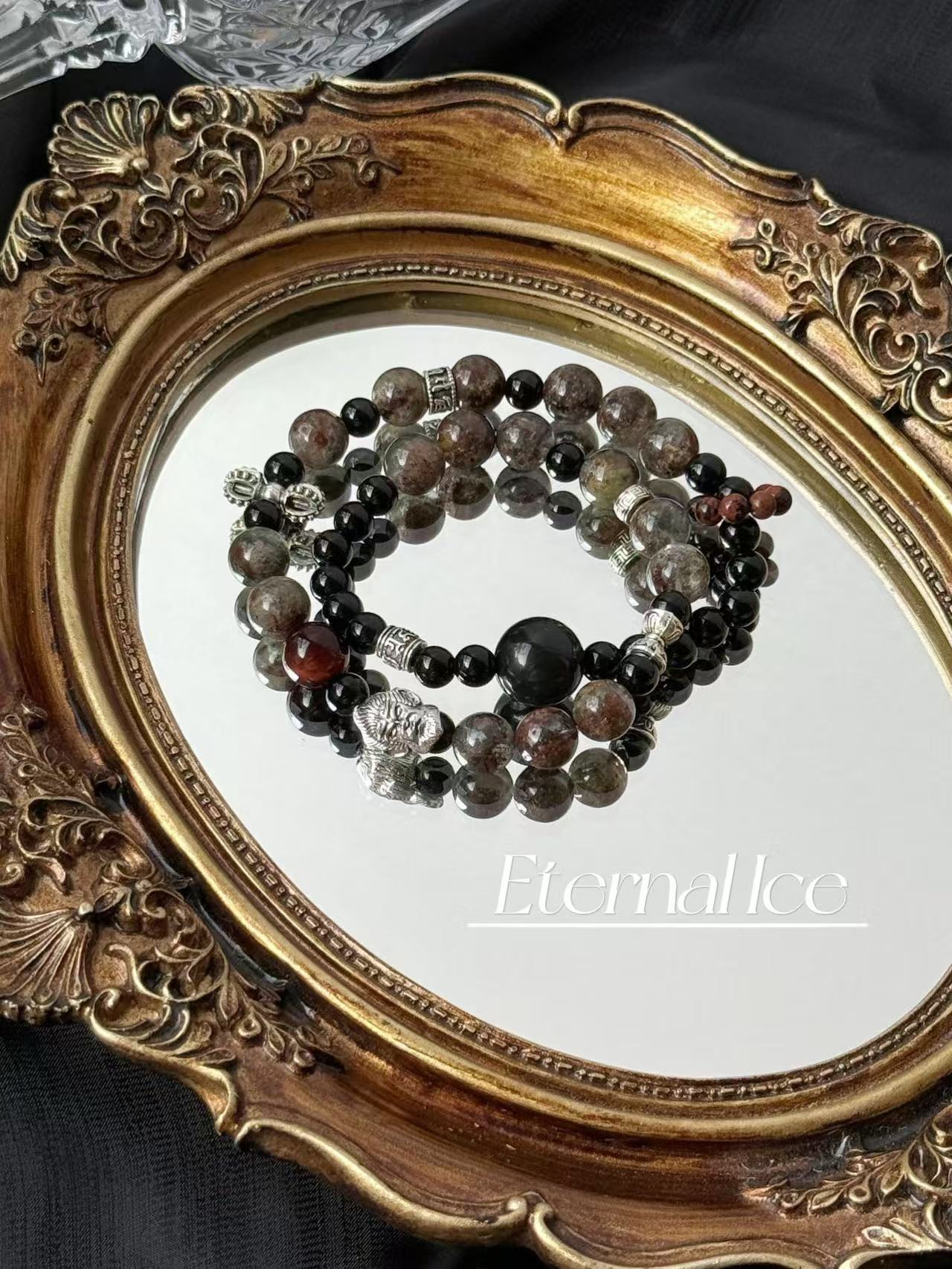 Four Seasons Ghost Crystal Gemstone Bracelet with Obsidian Red Tiger Eye High Color Preservation Accessories